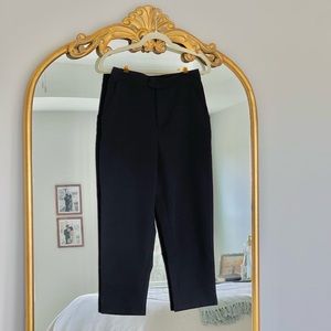 Black Dazy Slant Pocket Solid Tailored Pants